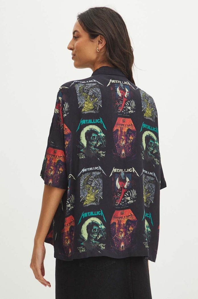 Koszula damska oversize Metallica kolor multicolor multicolor RS24-KKDB50