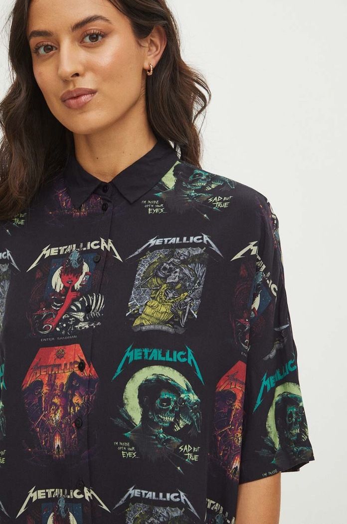 Koszula damska oversize Metallica kolor multicolor RS24-KKDB50 multicolor