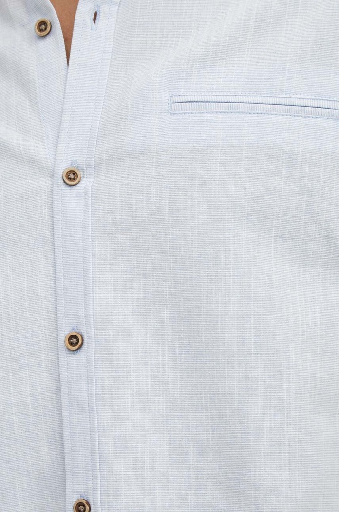 Lněná košile pánská s límcem button down modrá barva RS24-KKM070 modrá RS24