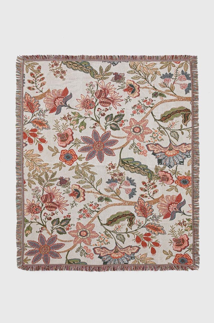 Koc żakardowy w kwiaty 130 x 160 cm kolor multicolor RS24.KOU501 multicolor RS24