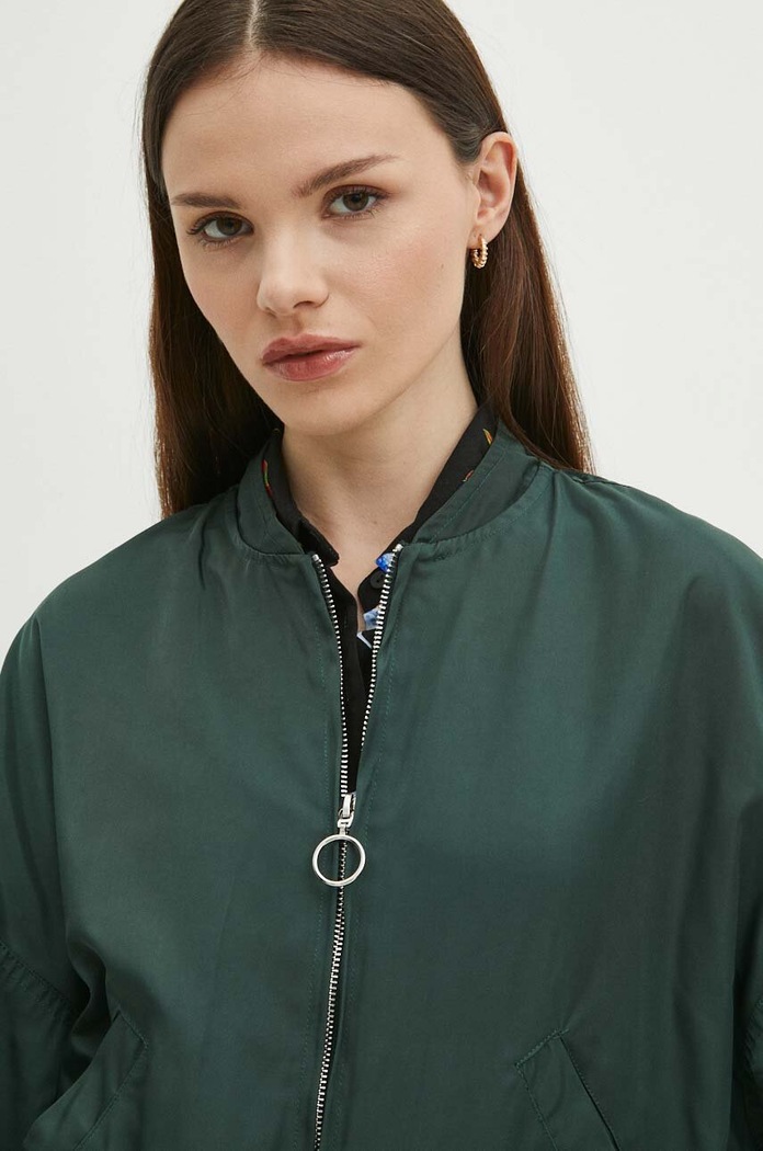 Kurtka bomber damski z kolekcji Jane Tattersfield x Medicine kolor zielony RS24-KUD850 zielony