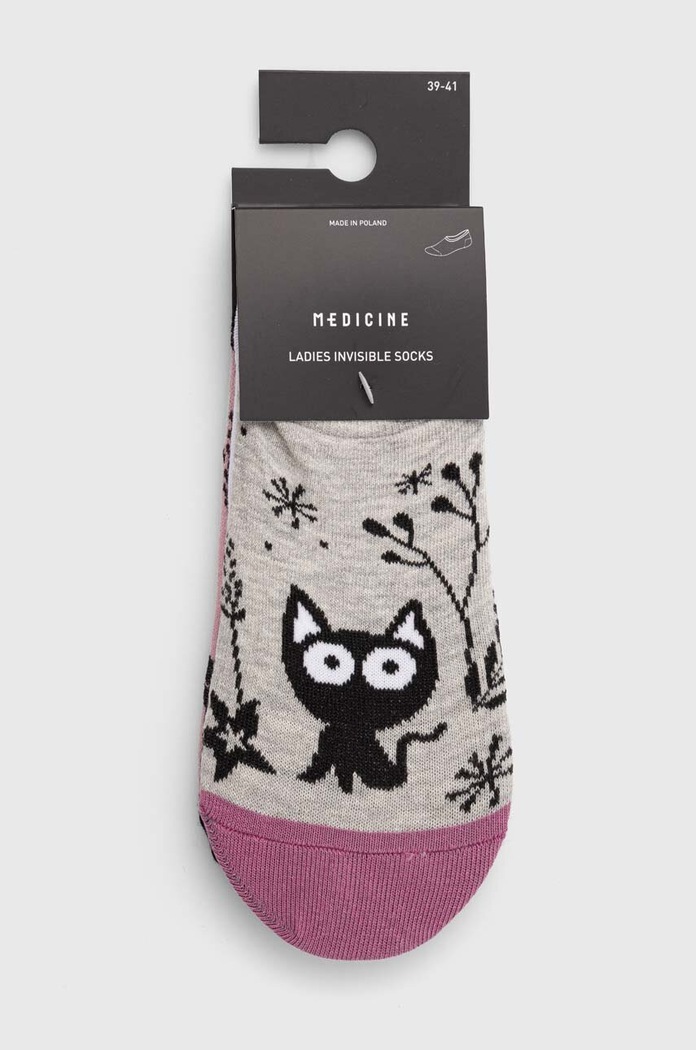 Odzież Skarpetki bawełniane damskie w koty (3-pack) kolor multicolor RS24.LGD809 multicolor