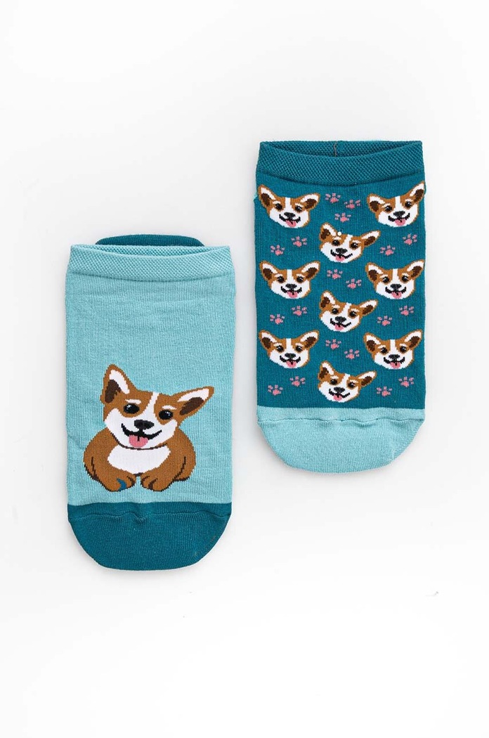 Skarpetki bawełniane damskie w pieski (2-pack) kolor multicolor skarpetki krótkie multicolor RS24.LGD819
