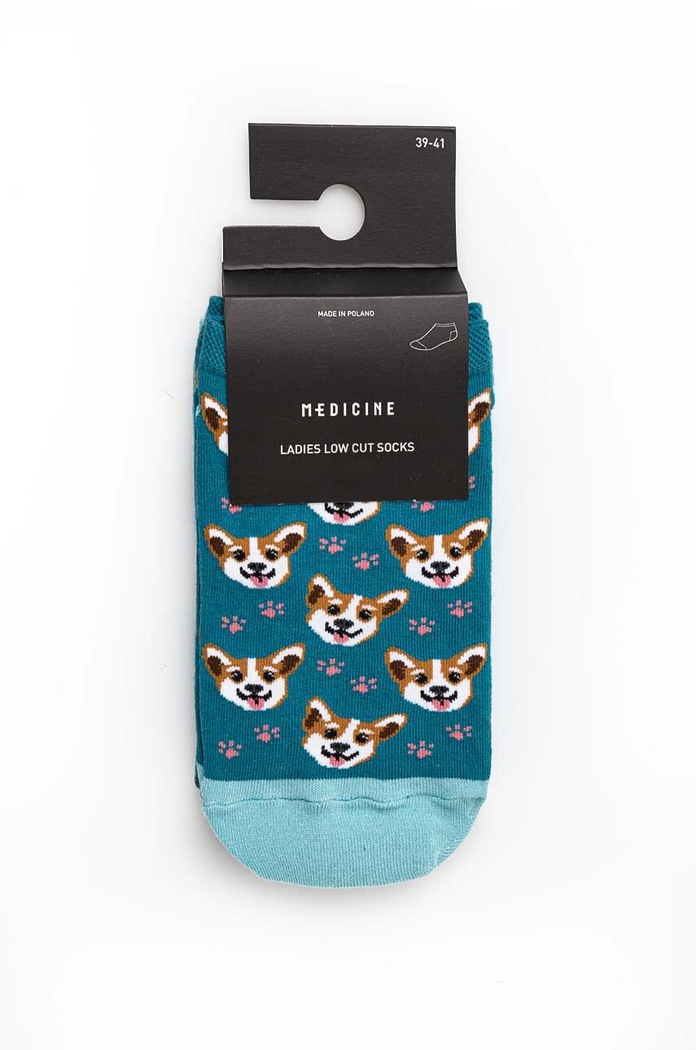 Odzież Skarpetki bawełniane damskie w pieski (2-pack) kolor multicolor RS24.LGD819 multicolor