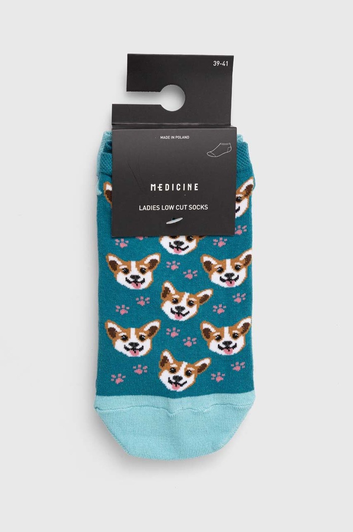 Skarpetki bawełniane damskie w pieski (2-pack) kolor multicolor multicolor RS24.LGD819
