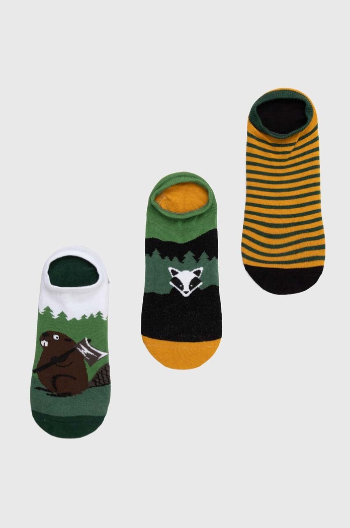 Skarpetki z bawełną męskie z motywem zwierzęcym (3-pack) kolor multicolor skarpetki krótkie multicolor RS24-LGM405