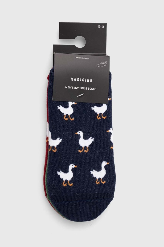 Odzież Skarpetki bawełniane męskie w gęsi (3-pack) kolor multicolor RS24.LGM809 multicolor