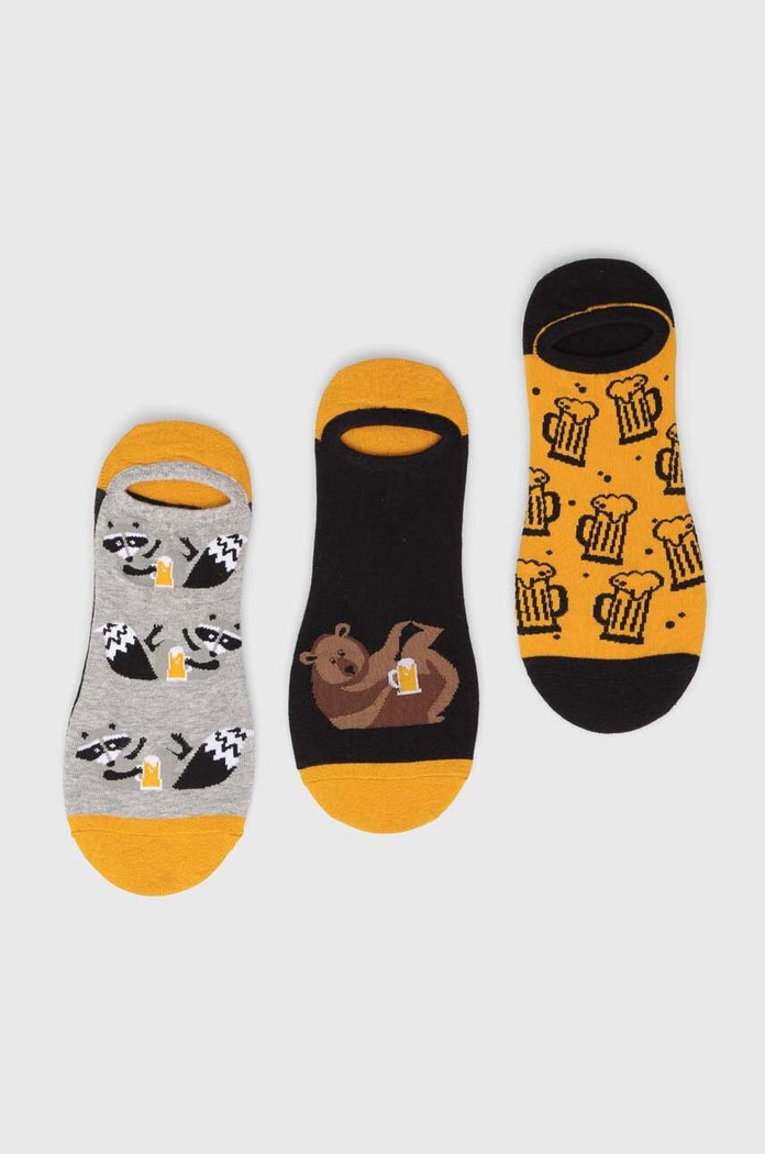 Bavlnené ponožky pánske so zvieracím motívom (3-pack) viac farieb krátke ponožky viacfarebná RS24.LGMC03