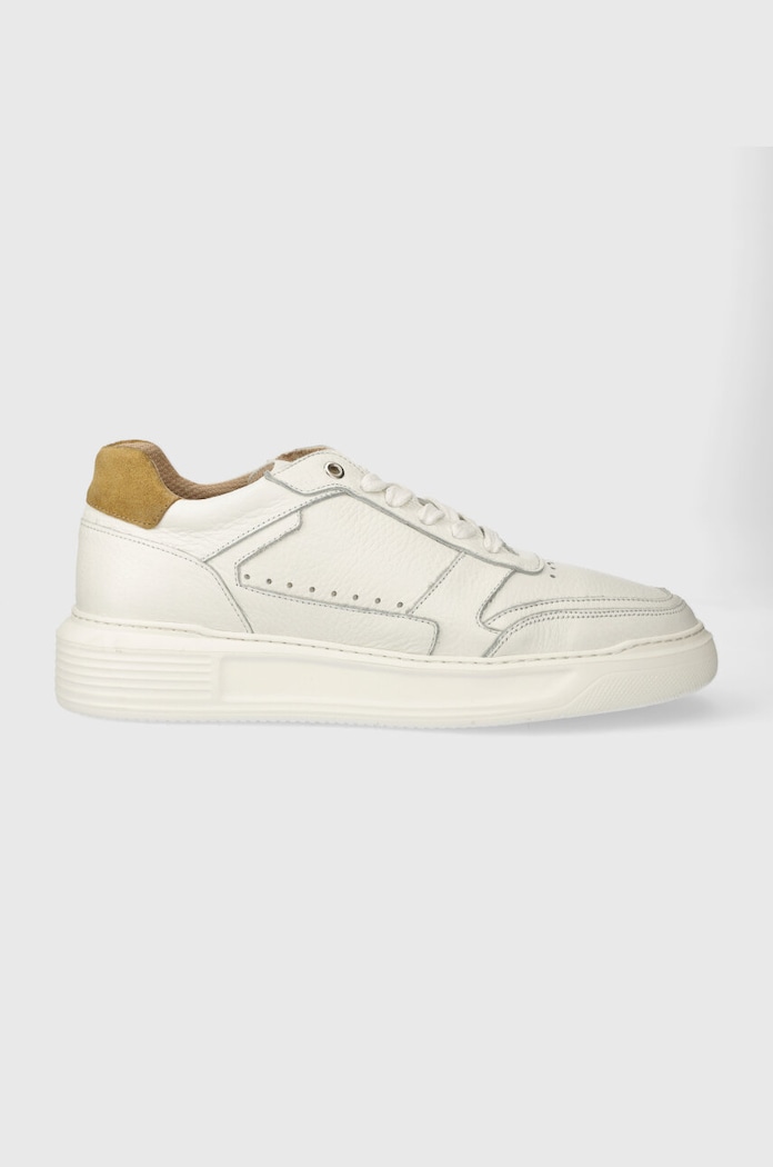 Kožené sneakers boty bílá barva RS24-OBM203 bílá RS24