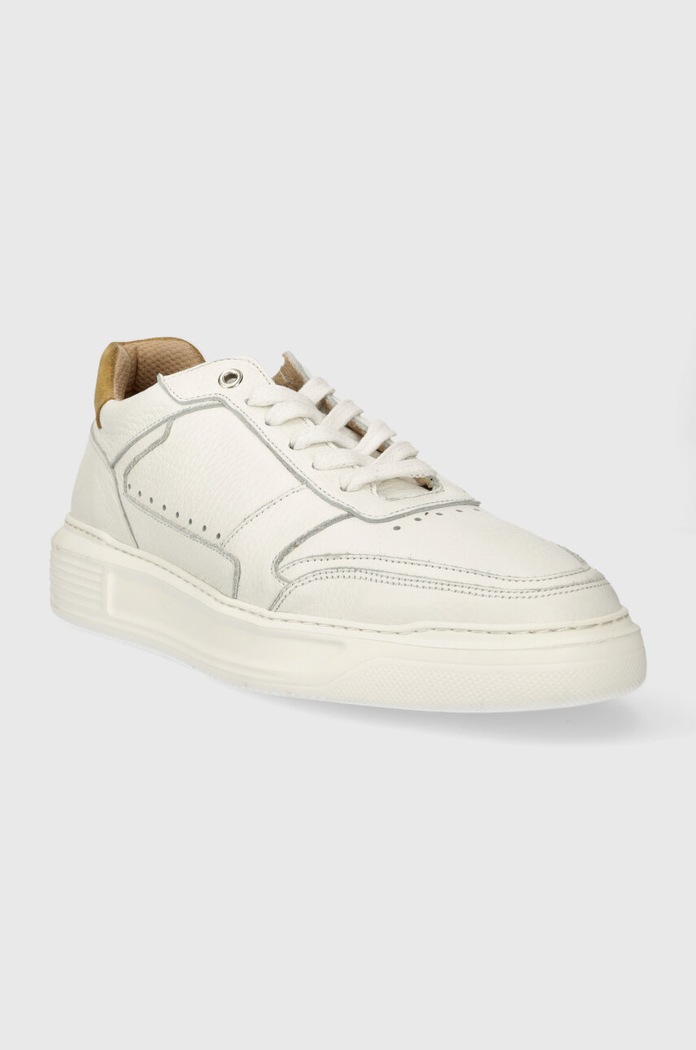 Boty Kožené sneakers boty bílá barva RS24-OBM203 bílá