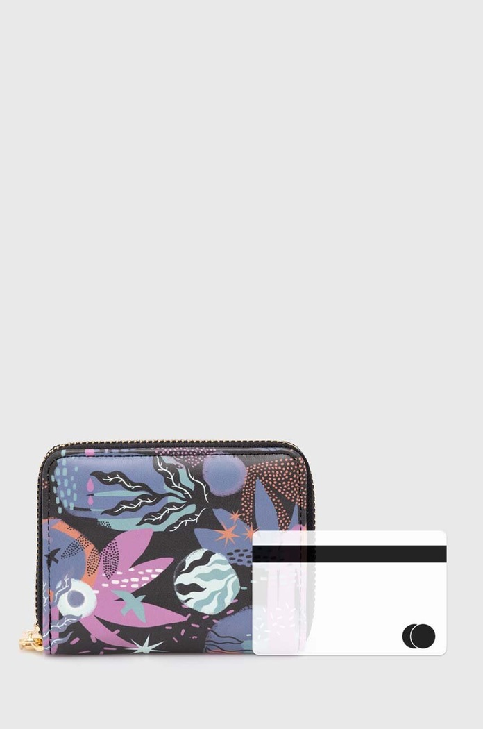 Portfel damski z imitacji skóry wzorzysty kolor multicolor multicolor RS24-PFDB02