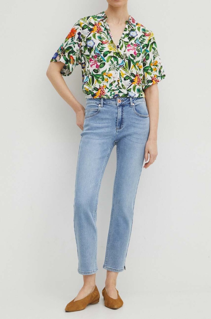 Jeansy damskie slim kolor niebieski niebieski RS24-SJD501