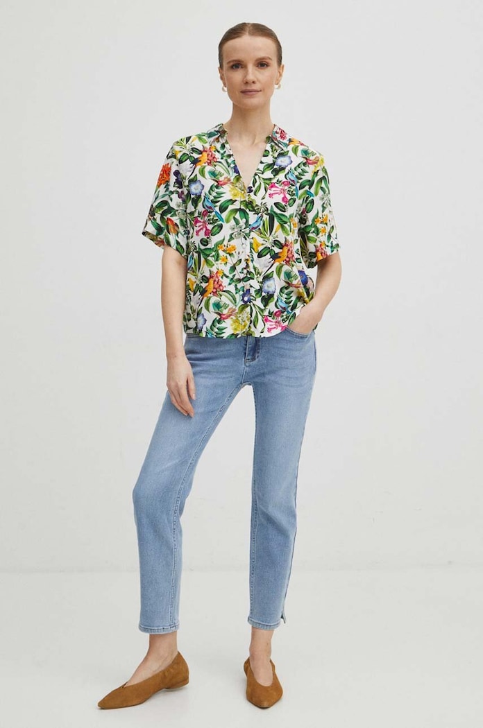 Jeansy damskie slim kolor niebieski RS24-SJD501 niebieski RS24