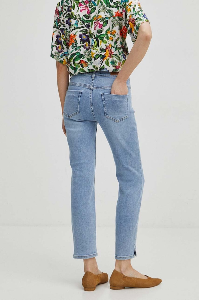 Odzież Jeansy damskie slim kolor niebieski RS24-SJD501 niebieski