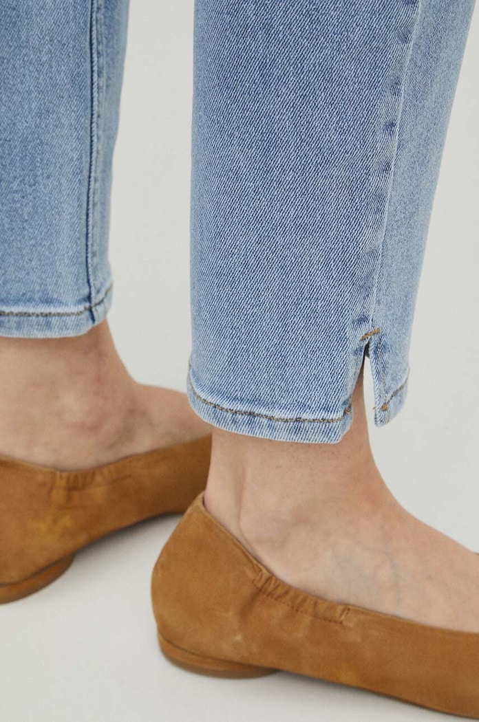 Jeansy damskie slim kolor niebieski RS24-SJD501 niebieski