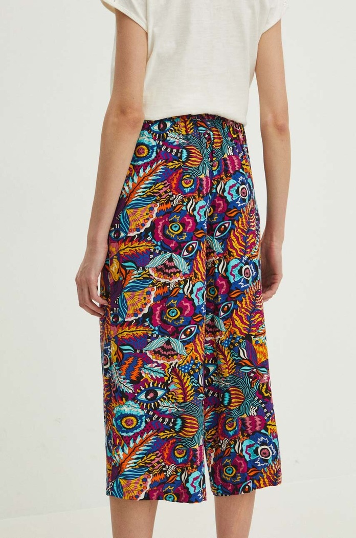 Odzież Spodnie damskie culottes wide leg wzorzyste kolor multicolor RS24.SPD091 multicolor