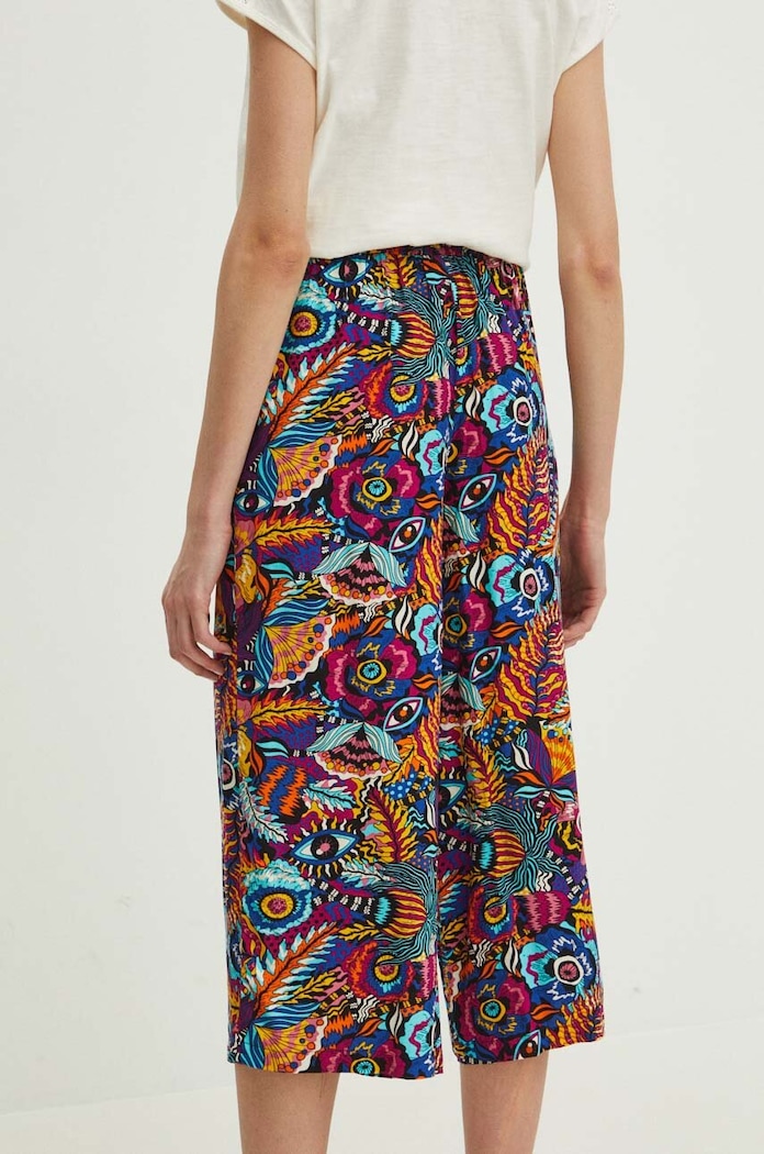 Odzież Spodnie damskie culottes wide leg wzorzyste kolor multicolor RS24.SPD091 multicolor