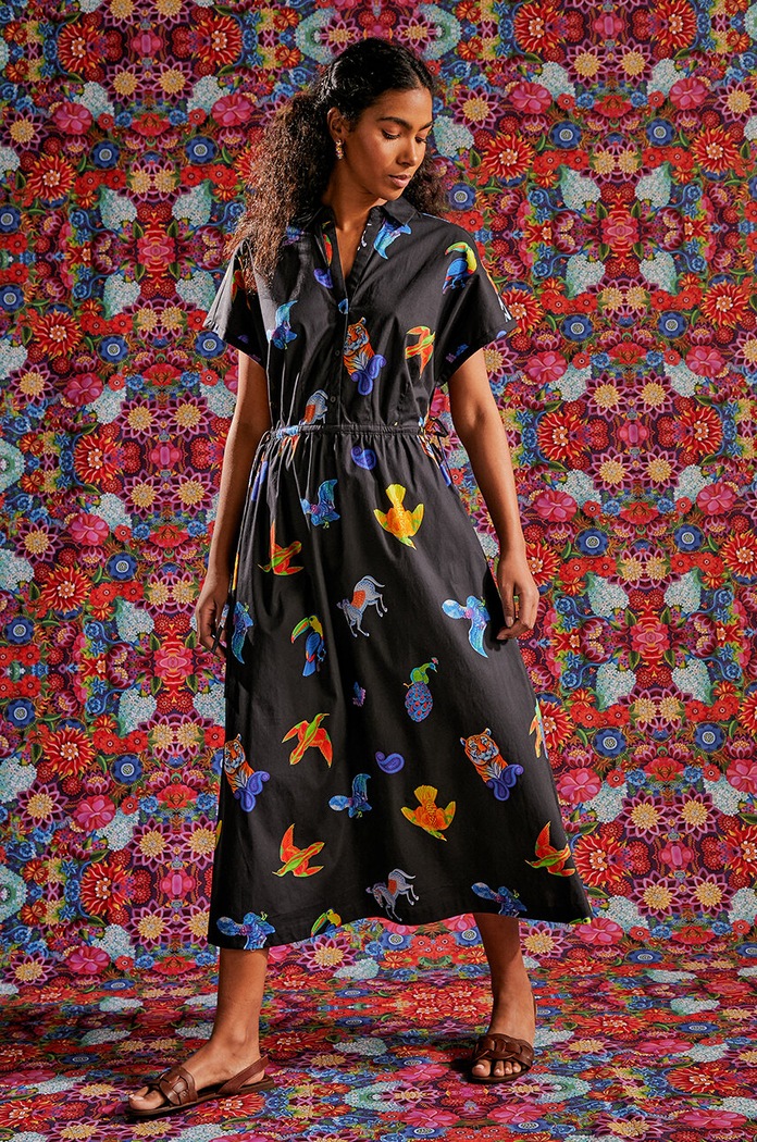 Sukienka damska z kolekcji Jane Tattersfield x Medicine kolor multicolor midi multicolor RS24.SUD852
