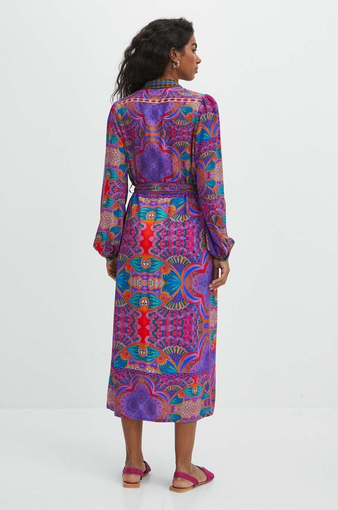 Sukienka z paskiem midi z kolekcji Jane Tattersfield x Medicine kolor multicolor multicolor RS24.SUD853