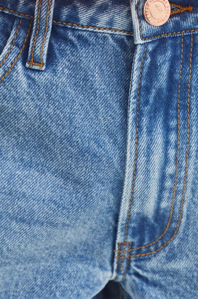 Szorty jeansowe bawełniane damskie loose kolor niebieski RS24.SZD906 niebieski