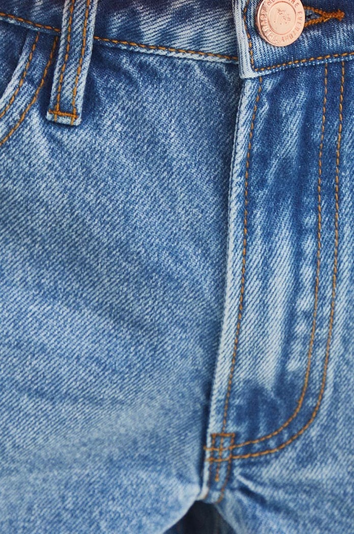 Szorty jeansowe bawełniane damskie loose kolor niebieski RS24.SZD906 niebieski