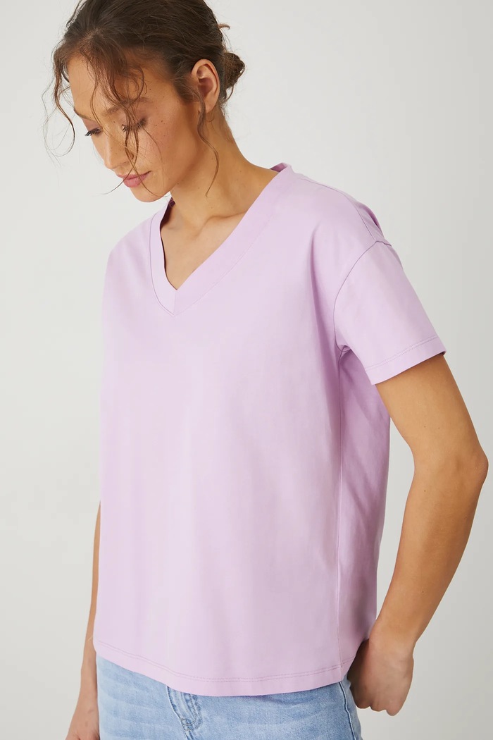 Medicine t-shirt γυναικείο βαμβακερό κανονικό μωβ RS24-TSD074