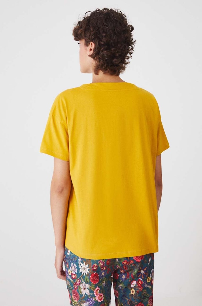 Odzież T-shirt damski bawełniany RS24-TSD074 żółty