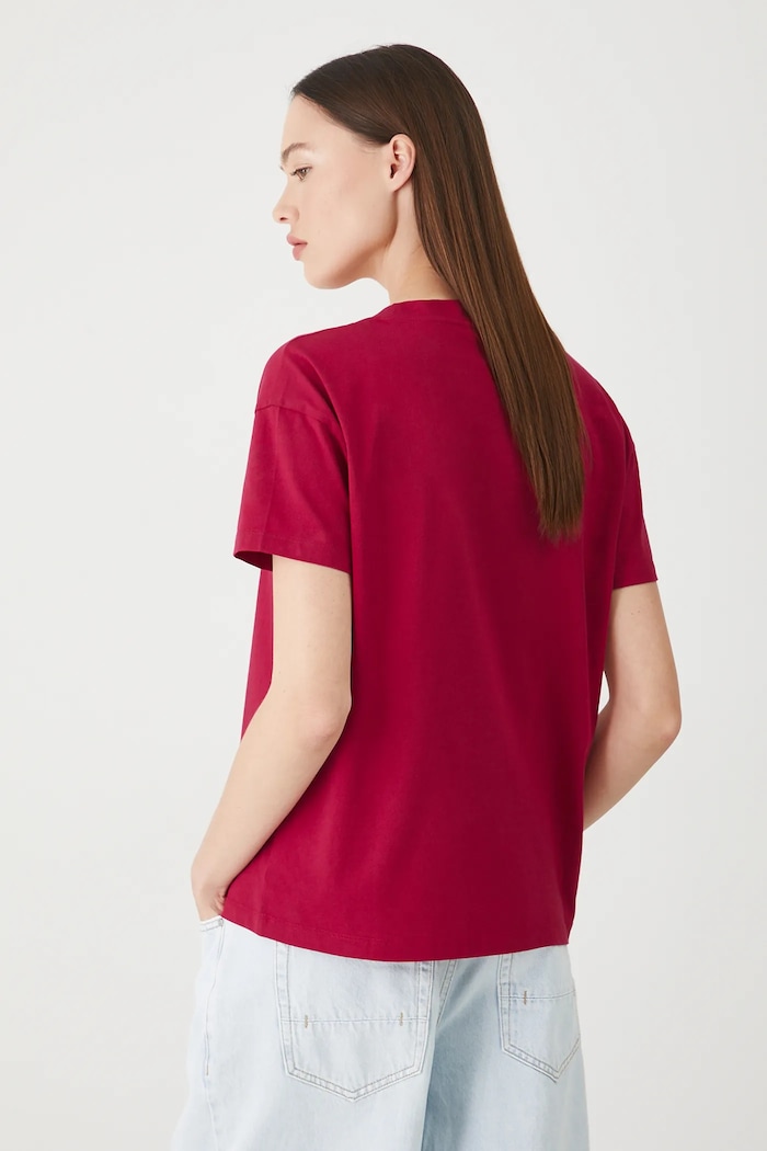 Odzież T-shirt damski bawełniany RS24-TSD074 czerwony