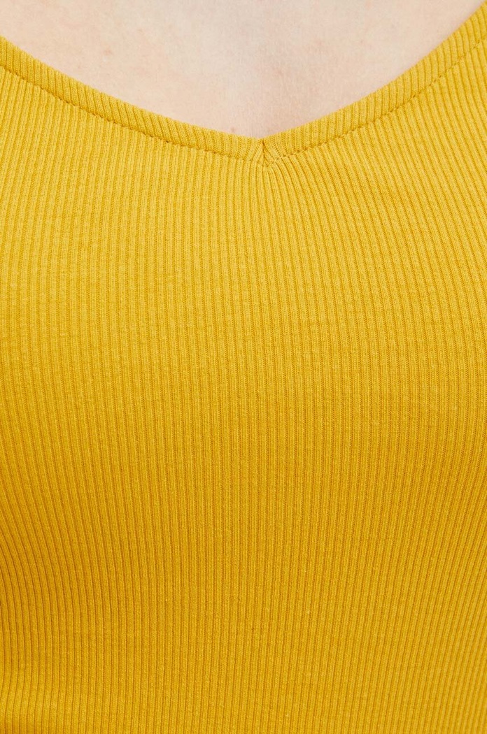T-shirt bawełniany damski kolor żółty RS24-TSD0A1 żółty
