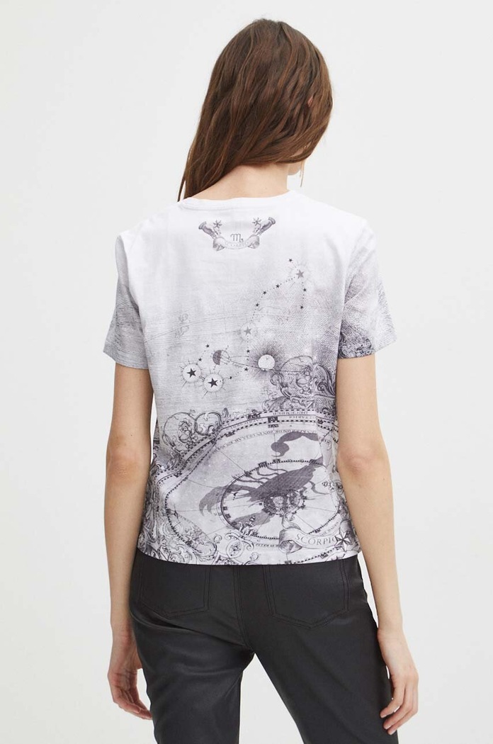 T-shirt bawełniany damski z kolekcji Zodiak - Skorpion kolor multicolor multicolor RS24.TSD158