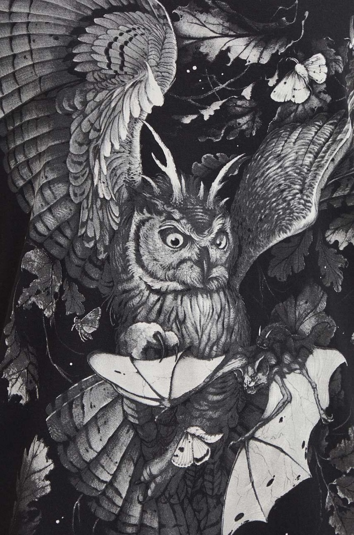 T-shirt bawełniany damski z nadrukiem Tattoo Art by Piotr Bemben kolor czarny RS24-TSDC53