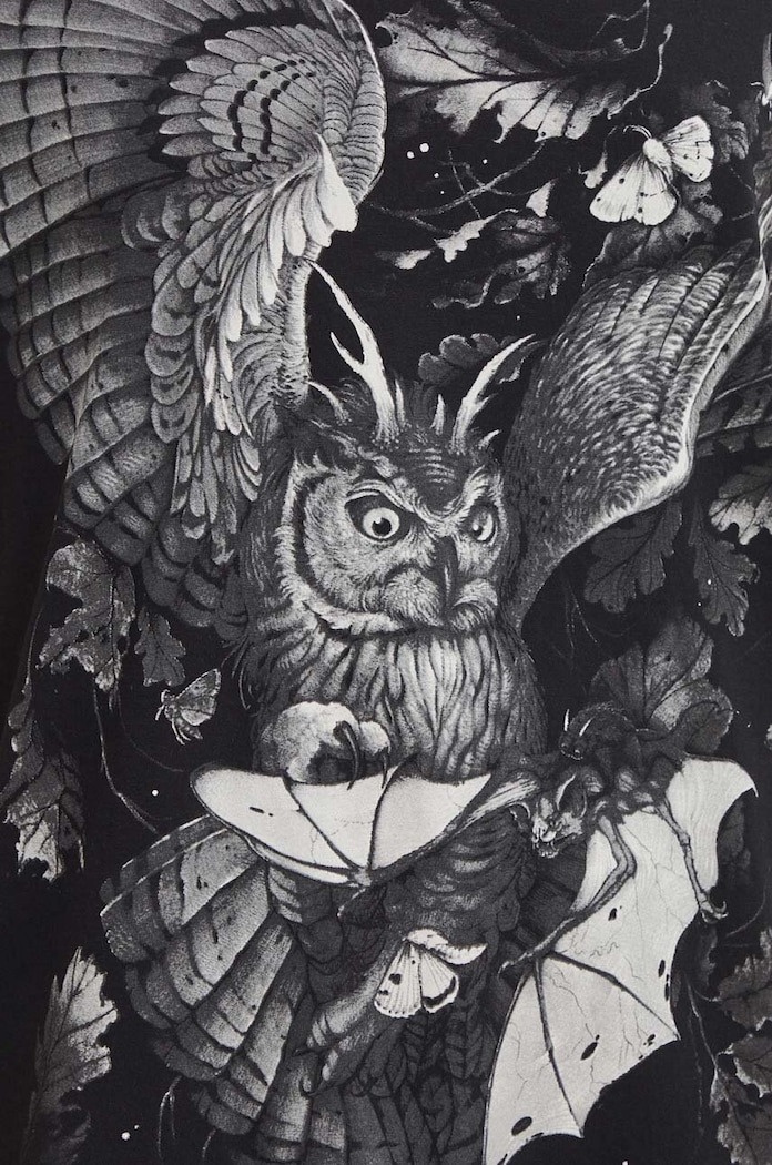 T-shirt bawełniany damski z nadrukiem Tattoo Art by Piotr Bemben kolor czarny RS24-TSDC53