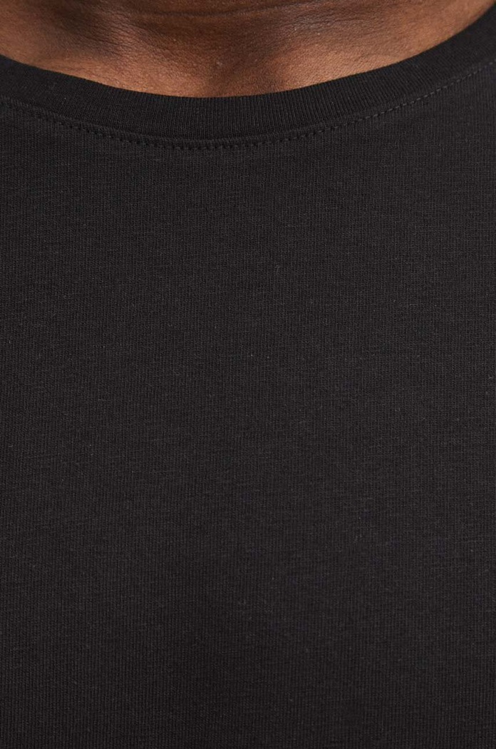 T-shirt bawełniany męski z domieszką elastanu kolor czarny RS24-TSM011 czarny