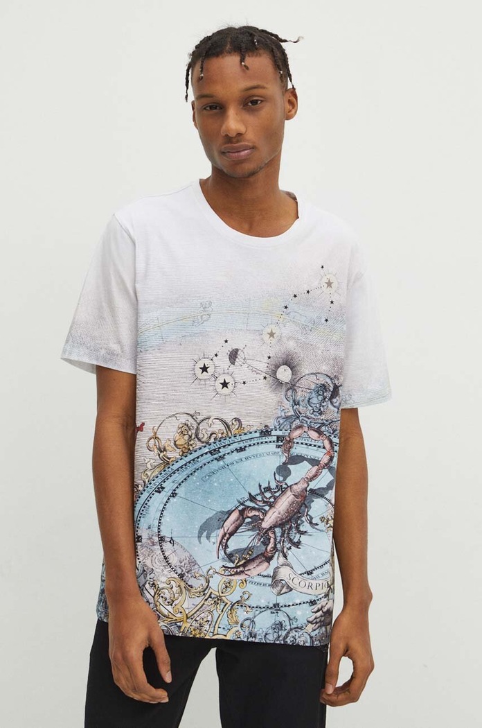 T-shirt bawełniany męski z kolekcji Zodiak - Skorpion kolor multicolor RS24.TSM150 multicolor RS24