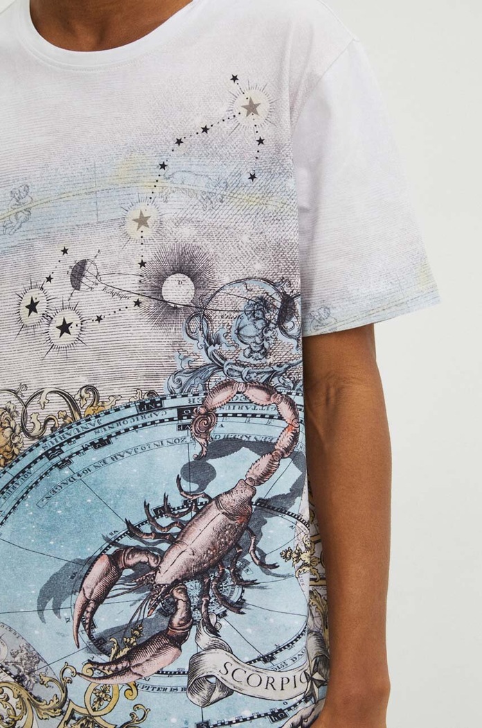 T-shirt bawełniany męski z kolekcji Zodiak - Skorpion kolor multicolor RS24.TSM150