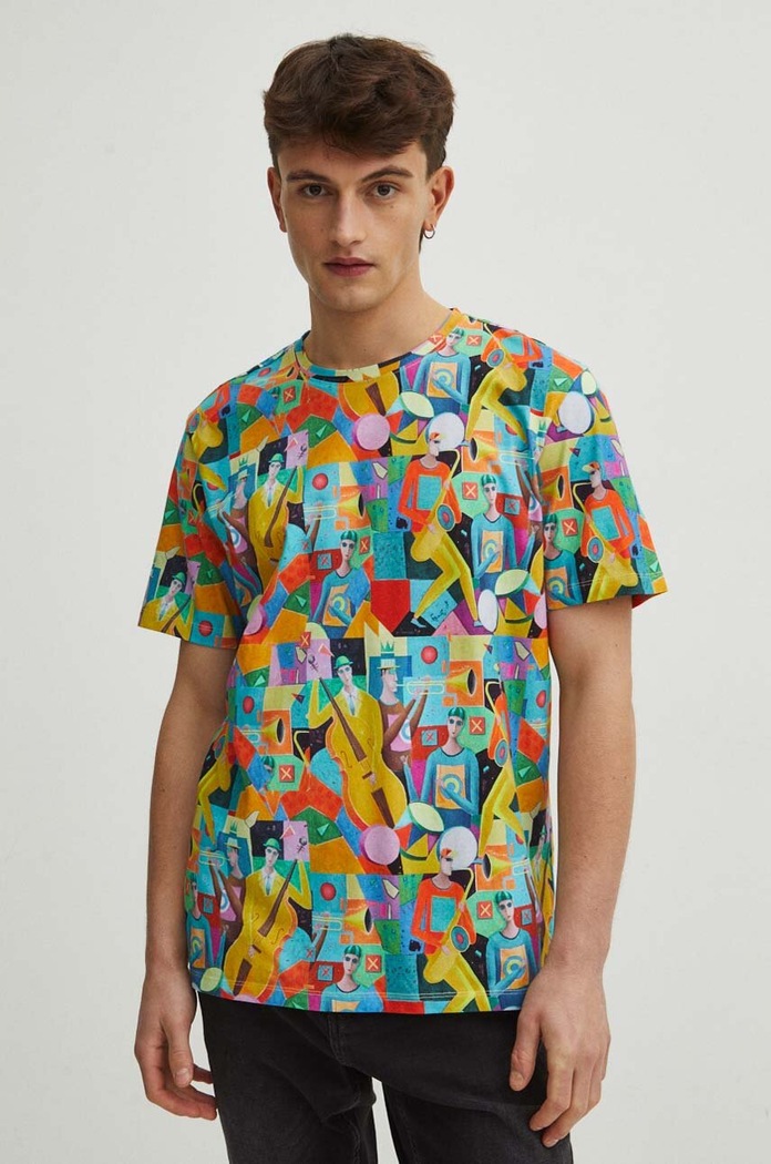 T-shirt bawełniany męski by Mirosław Nowiński, Grafika Polska kolor multicolor RS24.TSM461 multicolor RS24