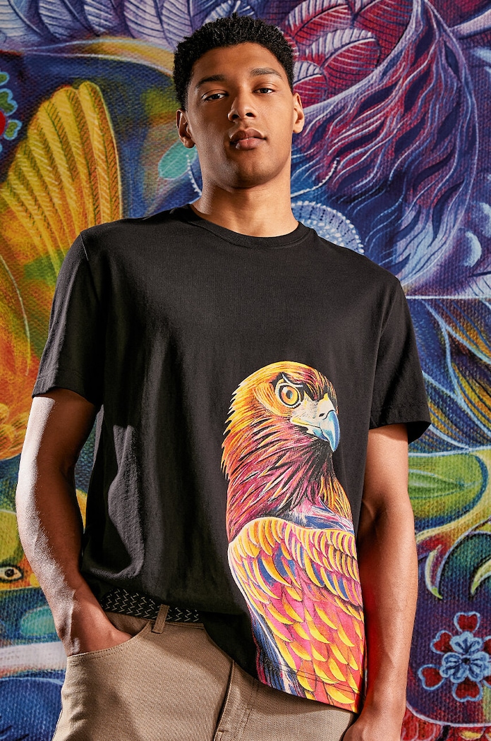 T-shirt bawełniany męski z kolekcji Jane Tattersfield x Medicine kolor czarny RS24-TSM852 czarny RS24