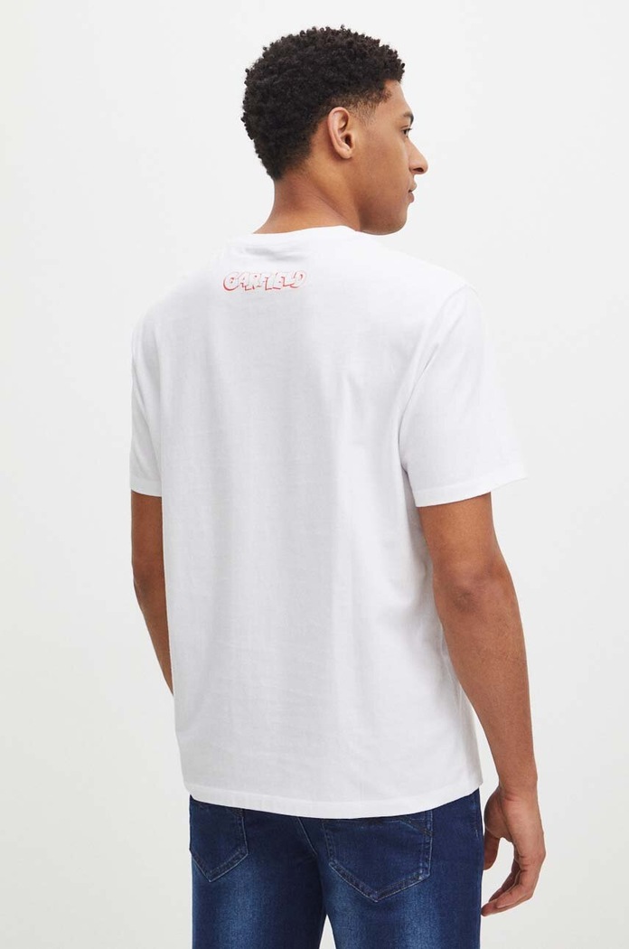 Odzież T-shirt bawełniany męski Garfield kolor biały RS24-TSM950 biały