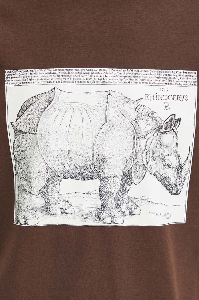 T-shirt bawełniany męski kolor brązowy RS24.TSMA12 brązowy