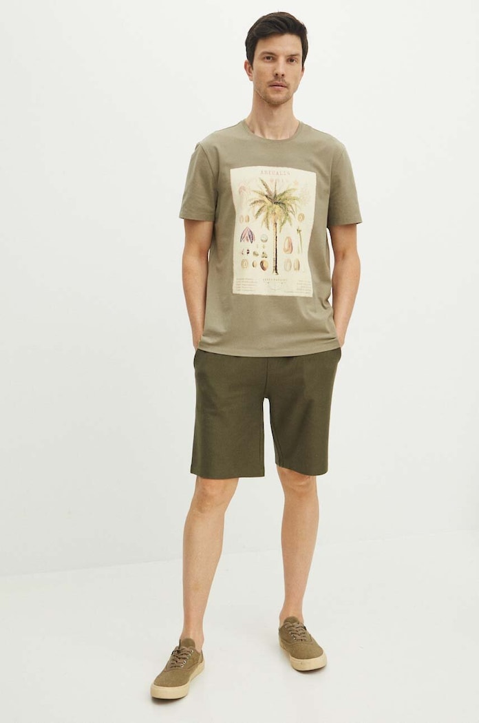 T-shirt bawełniany męski kolor zielony RS24.TSMA16 zielony RS24
