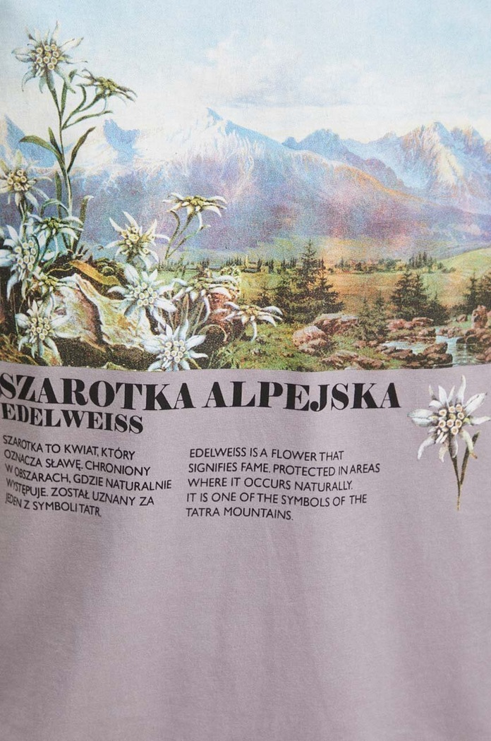 T-shirt bawełniany męski z kolekcji Tatrzański Park Narodowy x Medicine kolor fioletowy RS24-TSMA52
