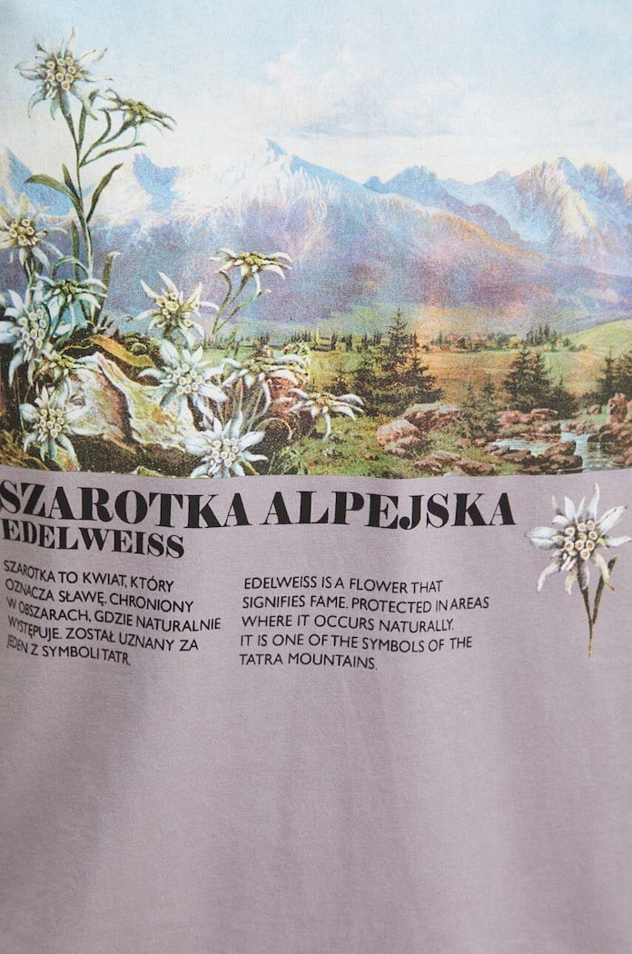T-shirt bawełniany męski z kolekcji Tatrzański Park Narodowy x Medicine kolor fioletowy RS24-TSMA52
