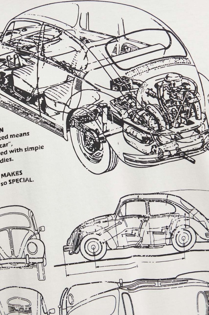 T-shirt bawełniany męski Volkswagen kolor beżowy RS24.TSMC21 beżowy