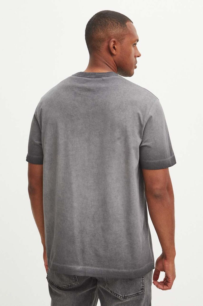 Odzież T-shirt bawełniany męski Lenny Kravitz kolor szary RS24-TSMC70 szary
