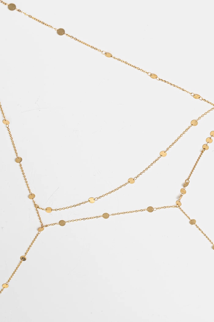 Łańcuszek body chain damski złoty RS25.AKDB03