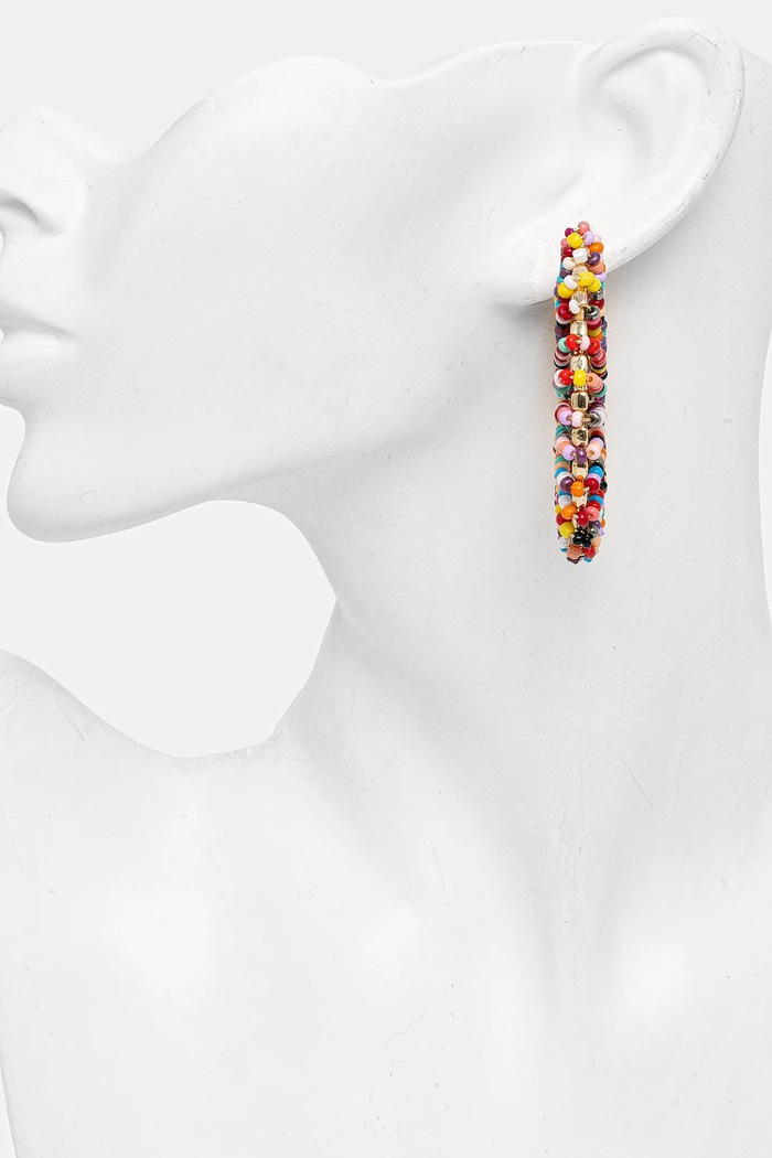 Akcesoria Kolczyki damskie z koralikami kolor multicolor RS25.AUD901 multicolor