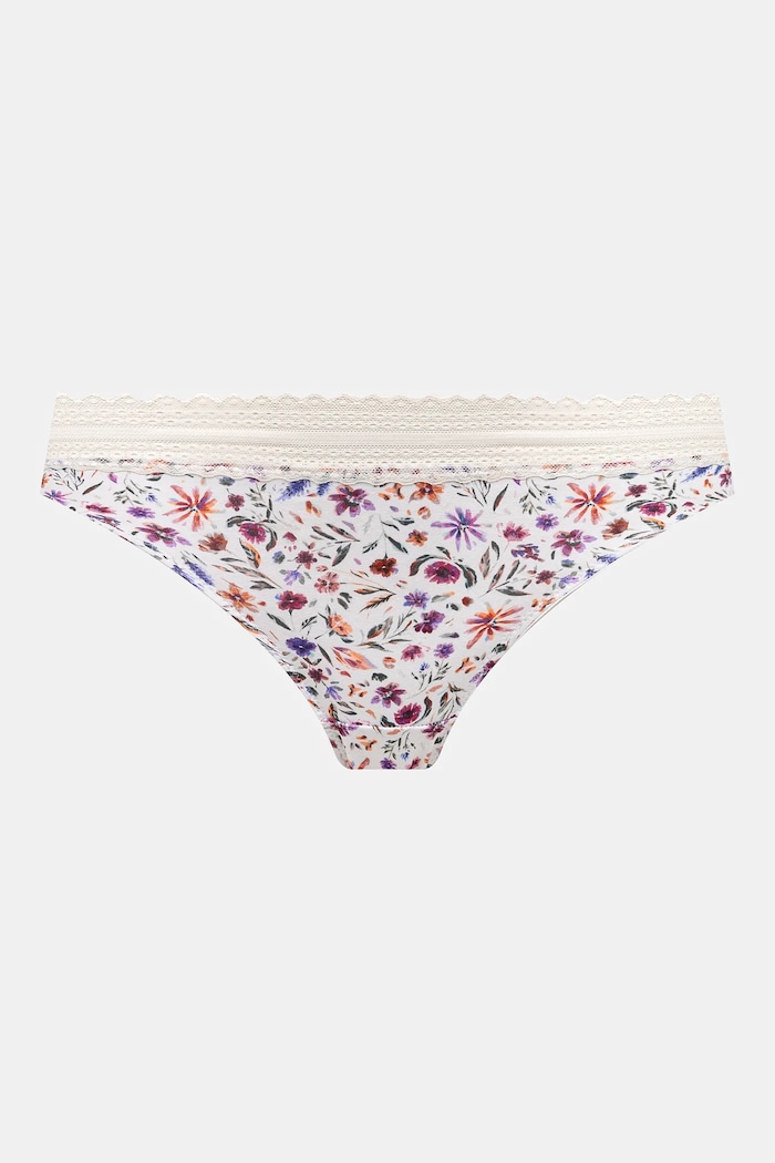 Figi bawełniane damskie briefs z elastanem w kwiaty (3-pack) kolor multicolor multicolor RS25-BID303