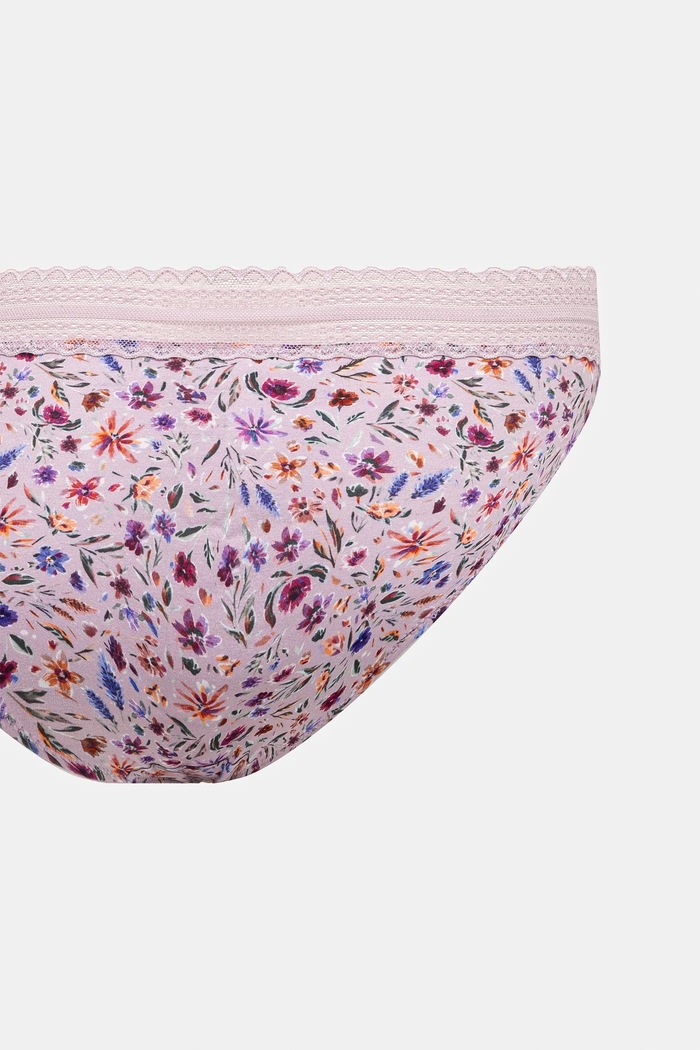 Figi bawełniane damskie briefs z elastanem w kwiaty (3-pack) kolor multicolor RS25-BID303