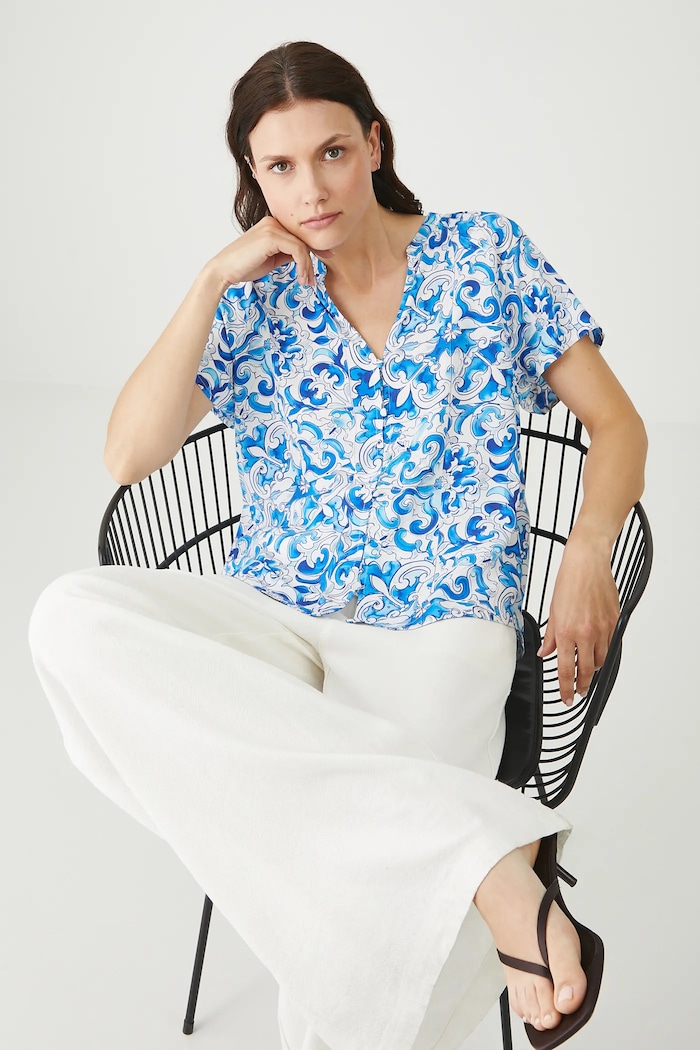 Medicine bluza cu modele alb RS25-BKD0B0