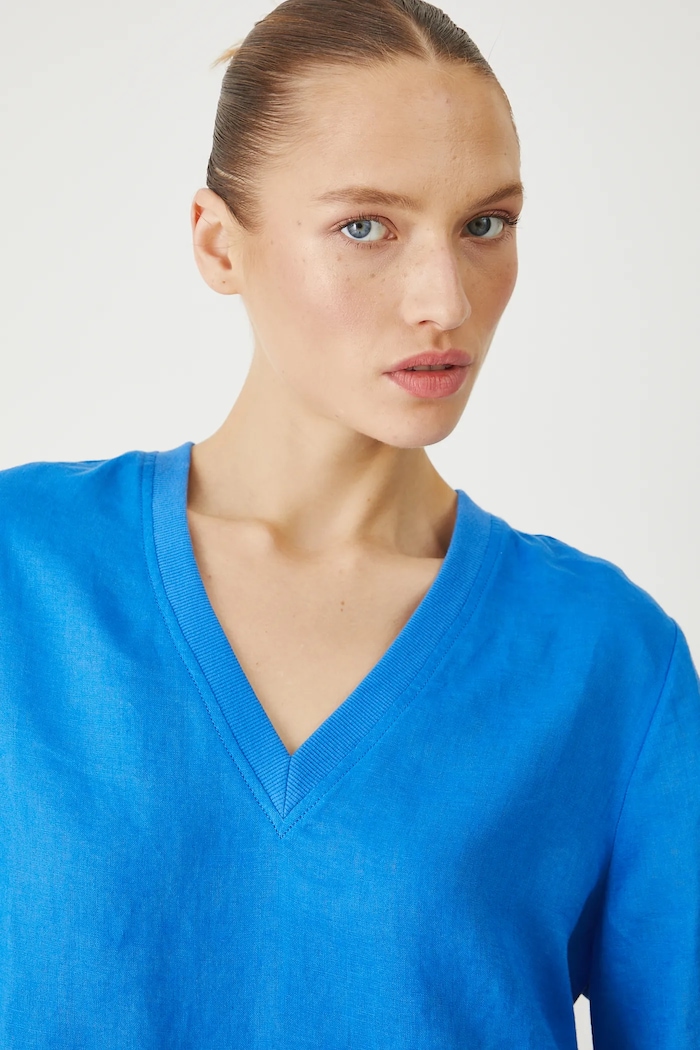 Medicine bluza din in albastru RS25-BKDB02